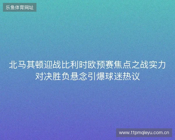 北马其顿迎战比利时欧预赛焦点之战实力对决胜负悬念引爆球迷热议