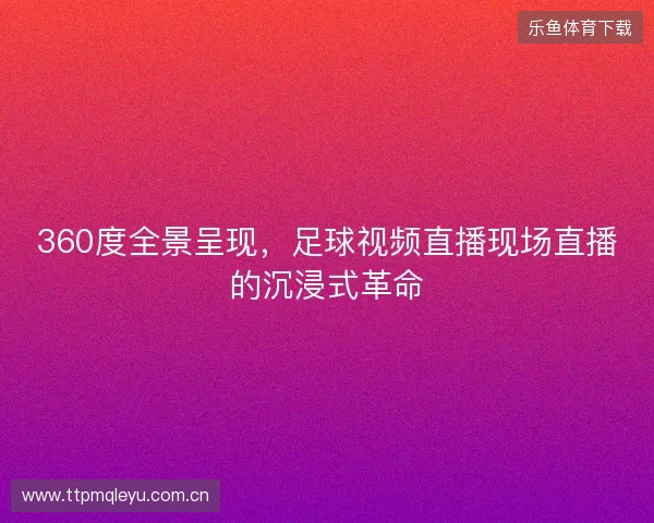 360度全景呈现，足球视频直播现场直播的沉浸式革命