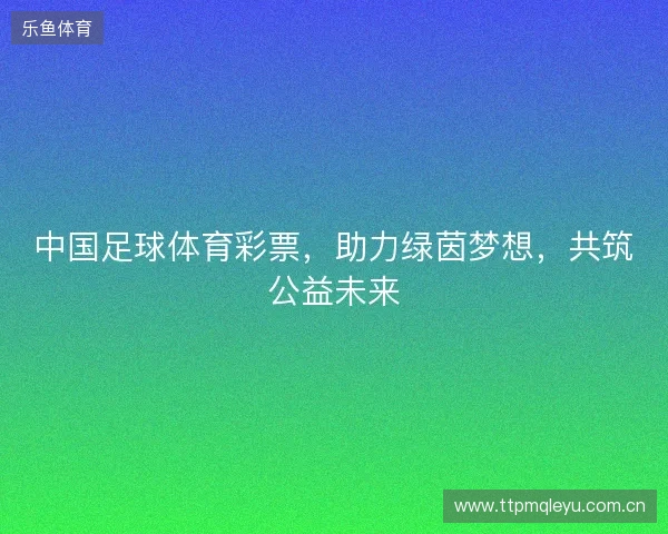 中国足球体育彩票，助力绿茵梦想，共筑公益未来